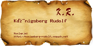 Königsberg Rudolf névjegykártya